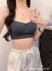 Botón Falso Sin Costuras Chica Atractiva Espalda Bonita Sujetador Sin Espalda Camisola Sujetador Push-Up Inalámbrico Top Tube Sexy Sujetador de Envoltura