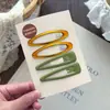 Verão Fresco Gelo Transparente Colorido Gota de Óleo BB Clip Grande Triângulo Oval Grampo de Cabelo Elegante Menina Acessório de Cabelo Franja Clipe Lateral