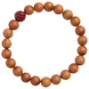 Pulsera de Madera de Melocotón Viejo Badu Flor de Loto Cinabrio Pulsera de Madera Artística Unisex Estilo Étnico Retro Año del Zodiaco En Stock