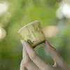 Taza de Té de Cerámica Pequeña con Diseño de Sombra de Bambú Pintada a Mano sobre Piedra de las Dinastías Tang y Song, Taza Individual para Beber Té para Uso Doméstico