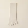 Calcetines de caña media de cinco dedos para mujer, calcetines con dedos absorbentes de sudor para primavera y otoño, calcetines de color liso estilo japonés, calcetines finos de caña media para verano