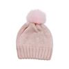 Gorro de Orejas de Gato para Primavera y Otoño, Cortavientos, Cálido, de Lana tipo Cúpula, Bola de Pelo Rosa, Gorro de Punto Bordado para Niños/Adultos