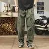 Pantalones Cargo de Paracaidista para Hombre, Pierna Recta, Estilo Delgado de Verano, Marca de Tendencia Americana, Sensación Fresca, Deportivos, Bolsillos Grandes, Cremallera, Pantalones Largos Casuales