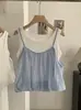 Kekezoon Estilo Coreano Bloques de Color Falso Dos Piezas Cuello Redondo Camisola Moda de Verano Top Floral 7892