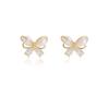 Exquisitos Pendientes Geométricos de Zircón y Perla con Forma de Mariposa para Mujer Aguja de Plata S925 Pendientes de Diseño de Lujo Ligero Pendientes Explosiones