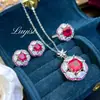 Venta Caliente Nuevo Estilo Colgante de Collar Papalacha Corte Flor de Hielo Femenino Corte Redean Flor Completa de Diamante Diamante de Alto Carbono Rosa