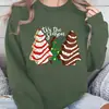 Suéter Impreso de Navidad, Casual de Otoño e Invierno Manga Larga