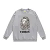 Sudadera con cuello redondo estampada de la marca de moda BAPE Ape Head, Nueva moda Hip-Hop Otoño/Invierno para Hombres y Mujeres, Cabeza de Simio Transfronteriza