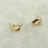 Aretes en forma de D con retención de color de oro de 14K, accesorios hechos a mano DIY, aretes semiacabados dorados irregulares