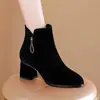 Zapatos Otoño Invierno Botines Cortos para Niños 2026 Nuevo Estilo Mate de Moda Tacón Grueso Más Vendido Botas de Moda con Felpa Botas Individuales Primavera Otoño