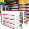 Estante de Exhibición de Estantería de Supermercado Tienda Comedor Tienda de Conveniencia Farmacia Productos de Snacks Combinación Multicapa de Alimentos de Una y Doble Cara