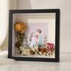Conjunto de Porta-Retratos Estéreo com Flores Secas Vazadas Mesa 8 polegadas Planta Casca de Argila Espécime de Inseto Porta-Exibição de Fotos DIY Feito à Mão
