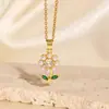 Moda Transfronteriza Accesorios de Flor de Tulipán Collar Estilo Dulce Colgante Pequeño de Flor Fresca Cadena para Suéter Versátil con Temperamento