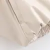 Chaqueta de Pu con Diseño Plisado al por Mayor para Mujer de Amazon 2025 Otoño Estilo Europeo y Americano Cuello Solapa Manga Larga Chaqueta de Béisbol