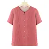 Blusas de verano para mujeres de mediana edad y mayores, tops nuevos de manga corta 2026 para madres, camisas de verano para abuelas, blusas para señoras mayores