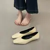Sapatos Femininos de Cor Sólida, Estilo Minimalista, Bico Quadrado, Modelo Rasteirinha, para o Trabalho, Versáteis, Baixo Salto, Estilo Vovó