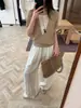Han Xun Roupa de Fim de Semana Estilo Duas Peças Mistura de Linho Suéter Fresco de Tricô Solto para Mulheres Novo Modelo Verão 2026 26853