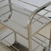 Carrito de reparto de bebidas comercial de acero inoxidable, moderno y sencillo, de doble capa, multifuncional y extraíble para restaurantes y hoteles.