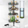 Estantería de Almacenamiento de Piso a Techo Transfronteriza Estantería de Almacenamiento Multicapa Sin Taladro Triángulo de Ducha para Baño Estante de Baño
