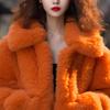 Estilo Socialité Naranja Lana de Cordero Polar Abrigo Esponjoso Estilo Coreano Estilo Perezoso Grueso para Mujer Nuevo 2026 Modelo Más Vendido Otoño e Invierno