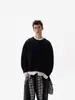 Suéter de punto para hombre con diseño de cárdigan falso de dos piezas, estilo coreano perezoso, nuevo para Otoño e Invierno 2025, top holgado