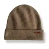 Nova coleção outono e inverno: gorro de tricô feminino liso, versátil, quente e grosso com copa redonda