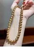 Collar con hebilla de anillo microincrustada ni ni ni mismo estilo Maillard Moka oro Marrón Marrón Perla Shijia cadena para suéter de otoño e invierno para mujer