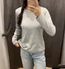 Ropa de Mujer Estilo Japonés, Camiseta de Algodón Suave y Elástico con Cuello Redondo, Manga Larga Estilo Básico, Camiseta Base de Nuevo Estilo 480869