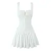 Vestido Corto Ajustado Pure Desire 2026 Verano Nuevo Estilo Europeo y Americano Elegante Vestido con Cinturón Bordado para Ceñir la Cintura
