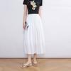 Falda Blanca Estilo Nuevo 2026 con Diseño de Dobladillo Amplio, Falda Plisada de Línea A Adelgazante de Cintura Alta para Primavera y Verano con Elegante Diseño de Capullo de Flor