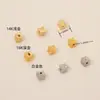 Banhado a Ouro 14K Cor Duradoura Trapezoidais Escuros Quadrados Furo Passante Espaçadores com Relevo DIY Colar de Fio Contas de Queijo