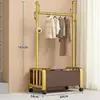 Perchero de Pie, Engrosado para Apartamentos de Renta, Perchero de Estilo Lujoso para Interiores, Tendedero Móvil y Plegable