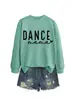 Dance Mama Amazon Ebay Site Independente Casual Simples Versátil Feminino Outono e Inverno Novo Moletom com Gola Redonda