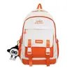 Mochila de Trabalho Estilo Japonês para Mulheres, Versão Coreana, Grande Capacidade para Ensino Fundamental e Médio, Mochila Casal Color-Blocking, Mochila de Viagem