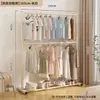 Secador de Roupas de Duas Camadas, Guarda-Roupa de Chão, Cabideiro para Roupas de Quarto Doméstico, Secador de Roupas de Armazenamento para Dormitório, Cabide Simples