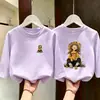 Camiseta de manga larga de dibujos animados a la moda estilo coreano para niñas, nuevo estilo primavera y otoño 2026, camiseta básica de algodón puro para niñas