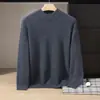 Suéter de cachemira para bebé, cuello alto medio para hombre, color liso, casual de negocios, manga larga, cuello medio, camiseta interior de punto de lana