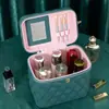 Bolsa de Cosméticos, Portátil de Viagem Grande Capacidade Caixa Portátil para Armazenamento de Cosméticos, Novo Modelo com Espelho, Amazon