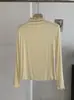 Camiseta de manga larga KEKEZOON para mujer, cuello semi-alto, con volantes, corte ajustado, color liso, top básico, al por mayor 8910