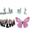 Anel Especial Dança da Borboleta: Borboleta Rosa Acessório de Dança Clássica Infantil para Dança da Montanha de Primavera