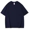 Camiseta de Manga Corta de Algodón Puro para Hombre, Estilo Delgado de Verano, Corte Holgado, Top de Media Manga Blanco Puro de Peso Pesado, Tendencia Casual de Media Manga