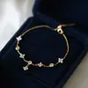 Conjunto de Colar, Brincos, Pulseira e Anel Flor de Lis com Zircônia, Venda Quente Transfronteiriça, Joias Estilo Ins, Corrente de Clavícula de Nicho
