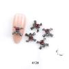 Acessórios de Unhas Famosos na Internet Estilo Escuro Aranha Caveira Cruz Halloween Coração Metal Unha Strass Cruz Fronteira