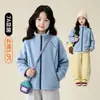 TUTU Elefantinho Roupas Infantis Jaqueta de Lã para Meninas 2026 Outono/Inverno Novo Estilo Camada Interna Quente Infantil Gola Alta Roupa Externa