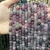 Serie Morada Piedra Natural Cuentas Redondas Amatista Soñadora Cuentas Sueltas Ágata de Vidrio Morado Sintético K9Diy Accesorios para Joyería