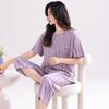 Pijama de verano de algodón fino de manga corta para mujer, pantalones cortos, traje holgado de talla grande, ropa de hogar de algodón cómoda que absorbe la humedad