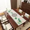 Tapete para mesa de centro de sala de estar em PVC com impressão oca estilo chinês, à prova d'água e de óleo, toalha de mesa lavável, personalizável