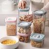 Tarro de almacenamiento de cocina japonés, tarro sellado para granos, tarro giratorio de plástico de grado alimenticio, tarro de almacenamiento para nueces