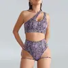 Conjunto de Dos Piezas para Mujer con Estampado de Cuadros Europeos y Americanos Deportivos y de Fitness, Sujetador de Hombro Caído y Pantalones Ajustados de Cintura Alta Rasgados