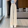 Pantalones de pierna ancha transfronterizos para mujer, pantalones rectos delgados de verano, cintura alta adelgazantes, colgantes holgados con cadena, pantalones casuales